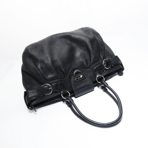 Salvatore Ferragamo Gancini leather Tote Bag black WS23587