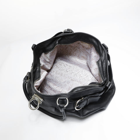 Salvatore Ferragamo Gancini leather Tote Bag black WS23587