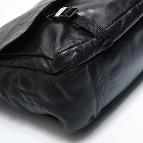 PRADA leather Shoulder Bag black WS23588