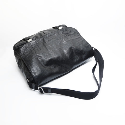 PRADA leather Shoulder Bag black WS23588