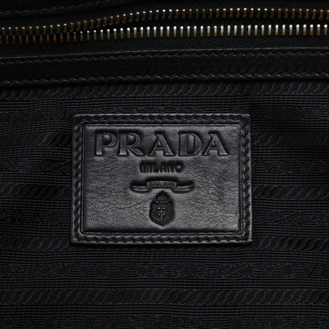PRADA leather Shoulder Bag black WS23588