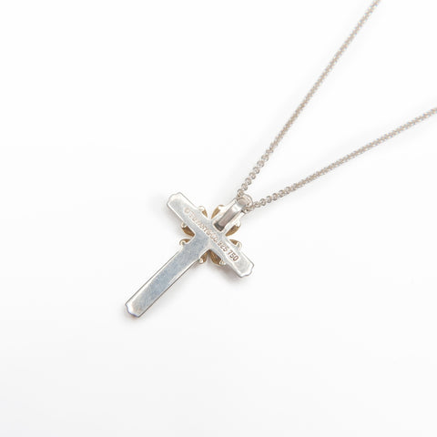 TIFFANY&Co. Signature Cross 925 750 combination Necklace Silver WS23592