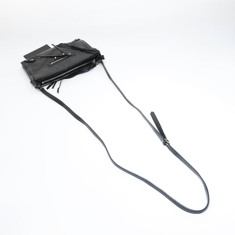 BALENCIAGA Letter XS Leather Mini Shoulder Bag black WS23595