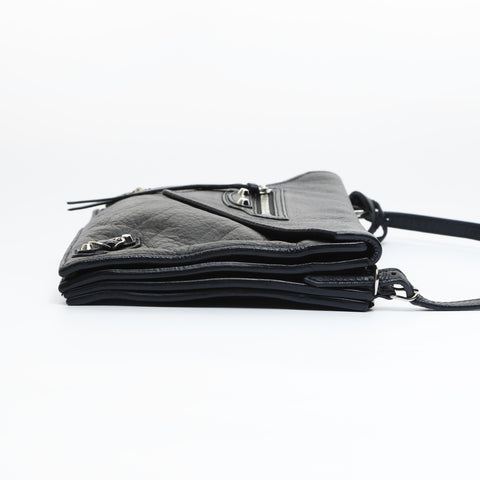 BALENCIAGA Letter XS Leather Mini Shoulder Bag black WS23595