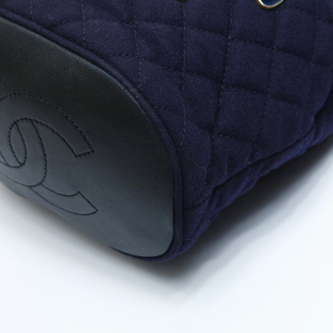 CHANEL No. 26 Wool Chain Icon Motif Shoulder Bag Navy WS23597