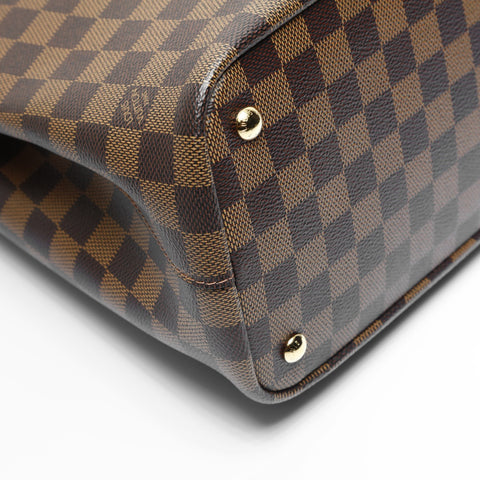 LOUIS VUITTON 2015 Damier Kensington Handbag Brown WS23603