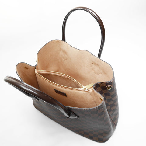 LOUIS VUITTON 2015 Damier Kensington Handbag Brown WS23603