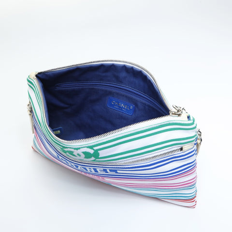 CHANEL 27th Series 2019 Cotton Canvas Multicolor COCO Mark Clutch bag multicolor WS23604