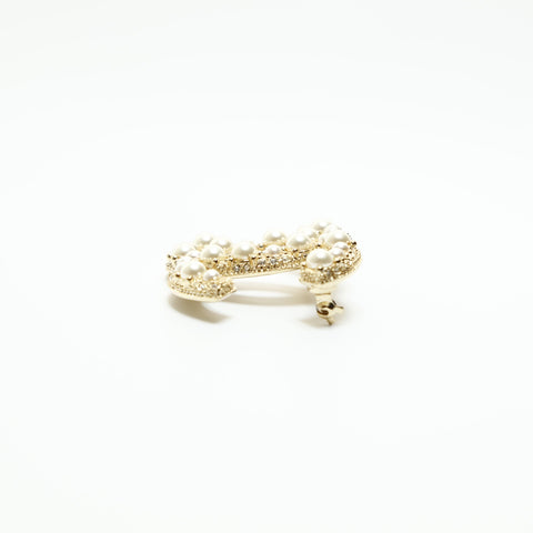 CHANEL B17V COCO Mark Pearl 2017 Brooch gold WS23605