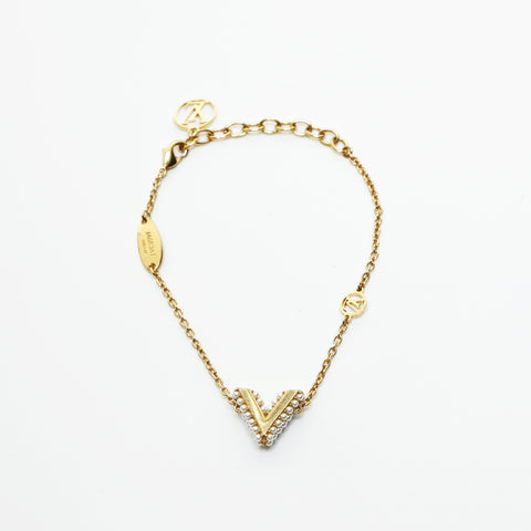 LOUIS VUITTON 2019 Essential V Pearl bracelet gold WS23606