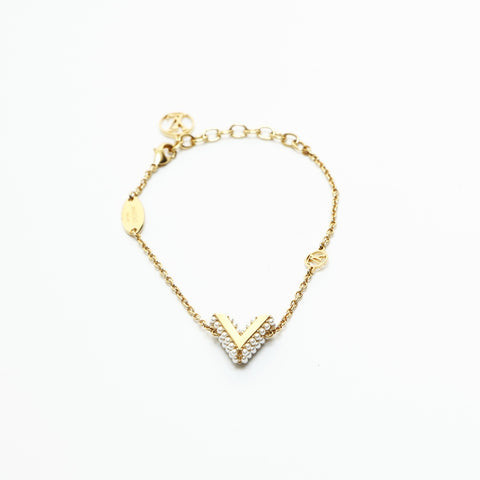 LOUIS VUITTON 2019 Essential V Pearl bracelet gold WS23606