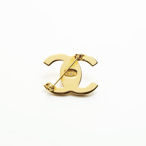 CHANEL 96A Turnlock COCO Mark 1996 Brooch gold WS23609