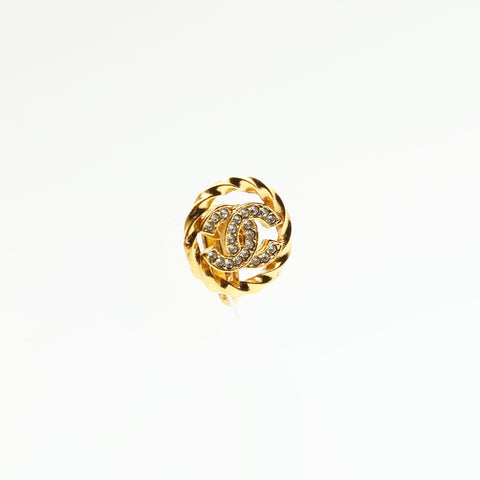 CHANEL COCO Mark rhinestone Earring gold WS23611