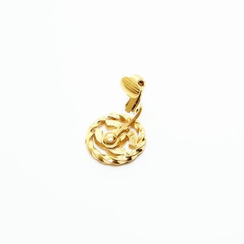 CHANEL COCO Mark rhinestone Earring gold WS23611