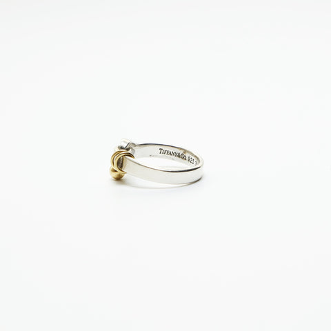 TIFFANY&Co. 750 925 Hook & Eye #12 Ring Silver WS23615