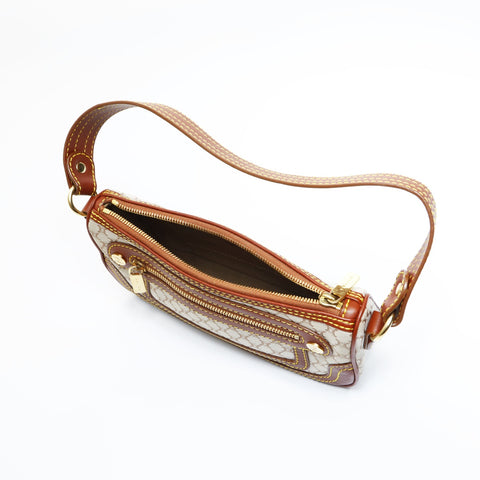 CELINE macadam canvas Shoulder Bag Brown WS23623