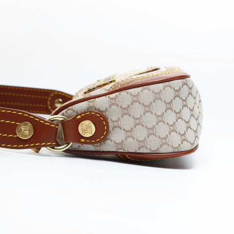 CELINE macadam canvas Shoulder Bag Brown WS23623