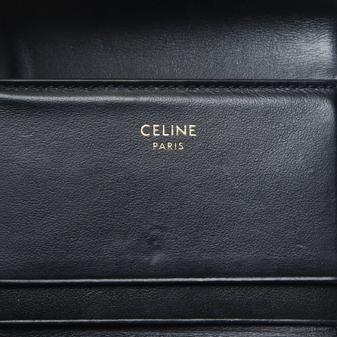 CELINE Triomphe Leather Mini Compact Wallet Tri-fold wallet black WS23626