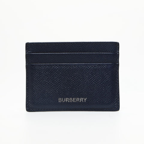 BURBERRY leather Card Case Navy WS23627