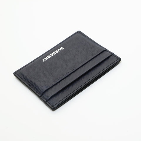 BURBERRY leather Card Case Navy WS23627