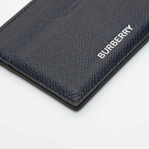 BURBERRY leather Card Case Navy WS23627