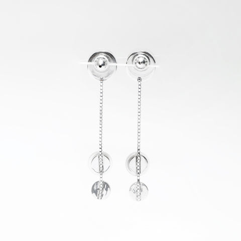 Christian Dior Button Motif Drop Pierce Silver WS23631