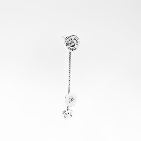 Christian Dior Button Motif Drop Pierce Silver WS23631