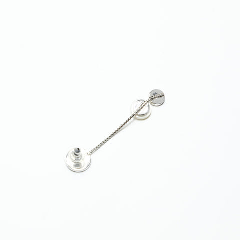 Christian Dior Button Motif Drop Pierce Silver WS23631
