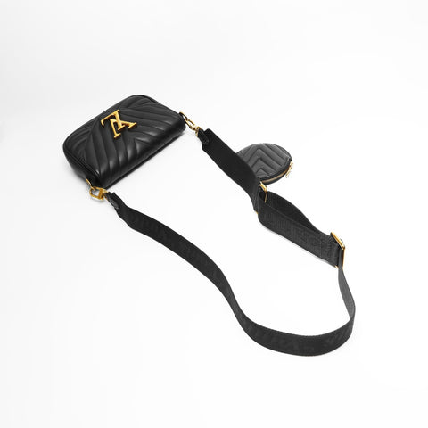 LOUIS VUITTON 2021 Multi Pochette Leather Shoulder Bag black WS23632