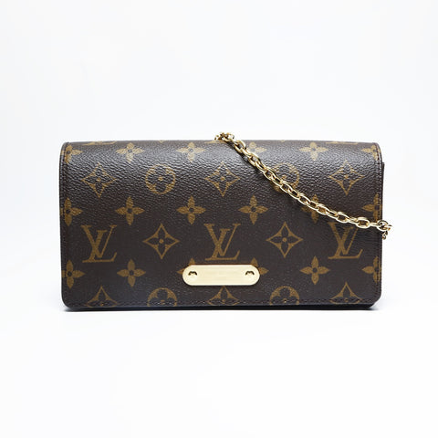 LOUIS VUITTON Portemonnaie an Kette Lily Monogram Umhängetasche Braun WS23633