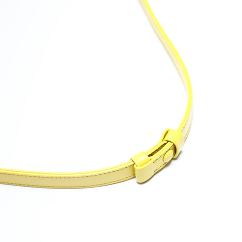 PRADA Leather Triangle Logo Shoulder Bag yellow WS23634