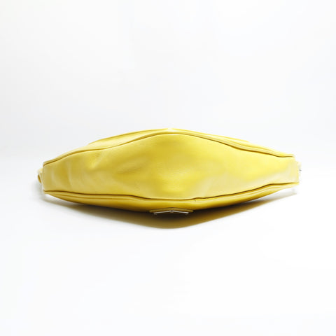 PRADA Leather Triangle Logo Shoulder Bag yellow WS23634