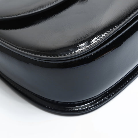 GUCCI Patent leather bamboo 2way Shoulder Bag black WS23635