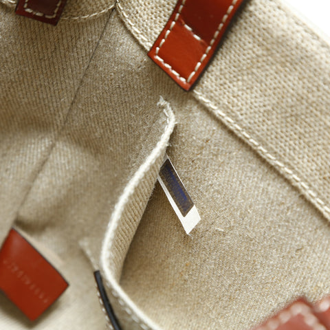 Chloe Woody Kleine 2-Wege-Einkaufstasche WOODY Handtasche beige WS23641