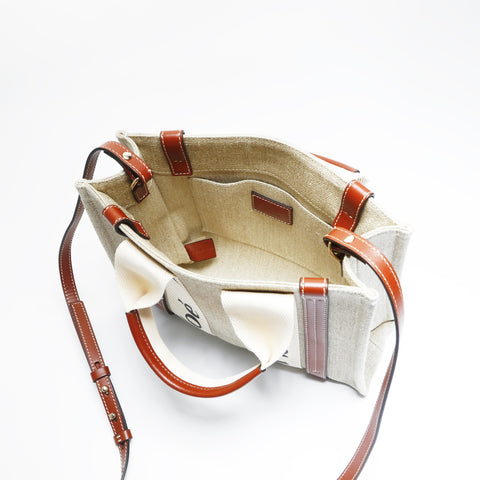 Chloe Woody Small 2-way Tote Bag WOODY Handbag beige WS23641