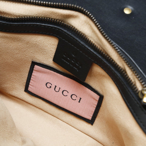 GUCCI GG Marmont Gucci Ghost Graphic Leather Shoulder Bag black WS23642