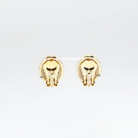 Christian Dior Rhinestone logo Earring gold WS23645