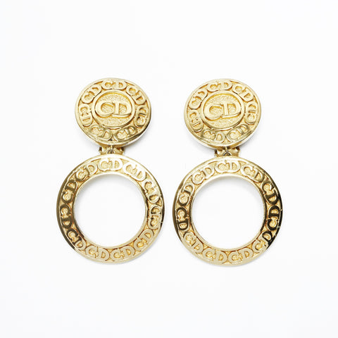 Christian Dior CD logo Earring gold WS23646