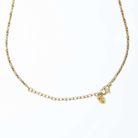 Christian Dior Logo rhinestone Necklace gold WS23649