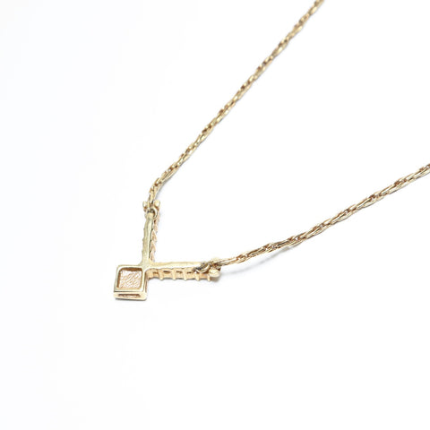 Christian Dior Logo rhinestone Necklace gold WS23649