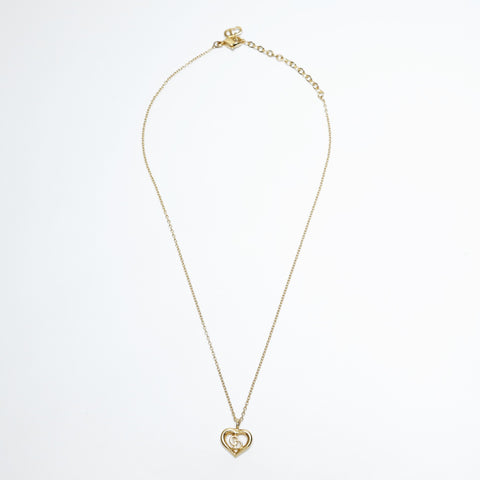 Christian Dior CD logo heart Necklace gold WS23651