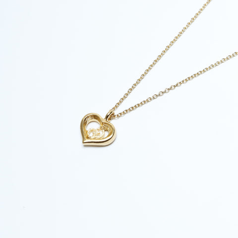 Christian Dior CD logo heart Necklace gold WS23651
