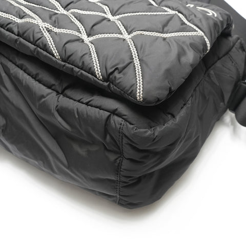 CHANEL 10 series 2005-2006 Sport Line Nylon Shoulder Bag black WS23654