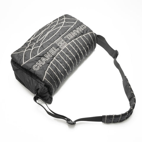 CHANEL 10 series 2005-2006 Sport Line Nylon Shoulder Bag black WS23654