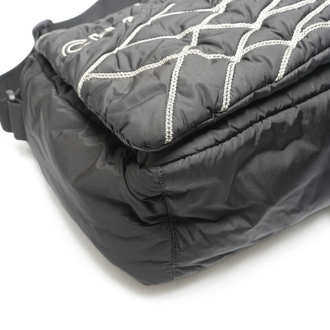 CHANEL 10 series 2005-2006 Sport Line Nylon Shoulder Bag black WS23654