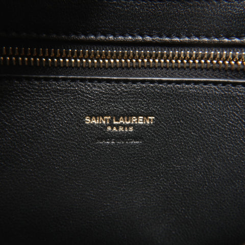 YVES SAINT LAURENT Smooth Leather Baby Cabas 2way Handbag black WS23655