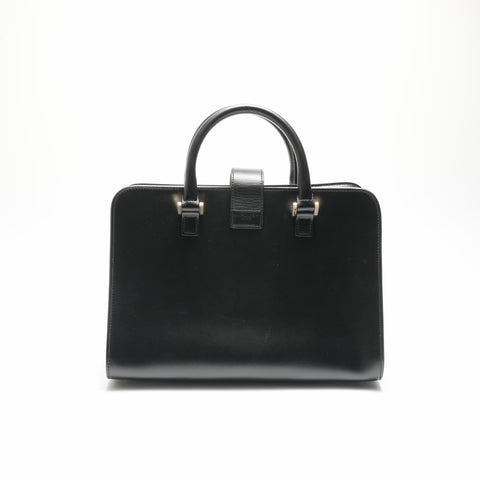 YVES SAINT LAURENT Smooth Leather Baby Cabas 2way Handbag black WS23655