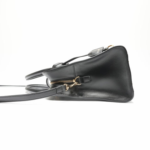 YVES SAINT LAURENT Smooth Leather Baby Cabas 2way Handbag black WS23655