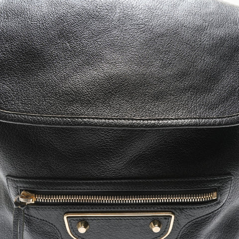 BALENCIAGA Leather Classic Traveler Backpack  Daypack black WS23657