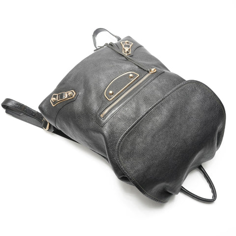 BALENCIAGA Leather Classic Traveler Backpack  Daypack black WS23657
